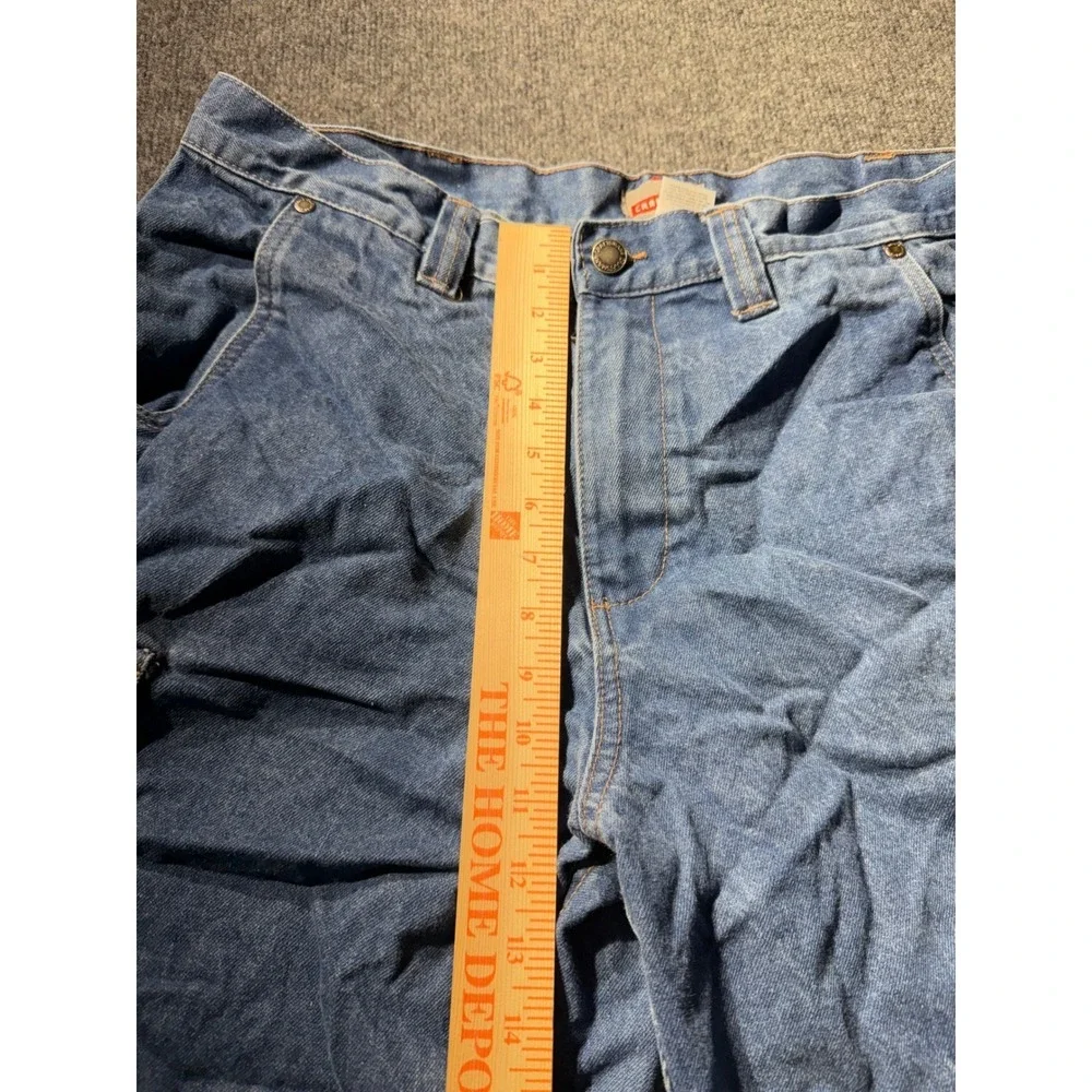 Craftsman Mens Denim Cargo Shorts Blue 100% Cotton Utility Work Shorts Size 36